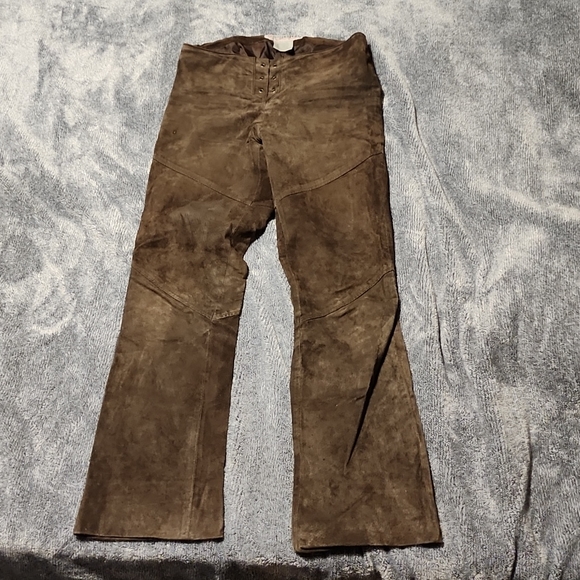 Brown leather pants in size 5 - Picture 1 of 3